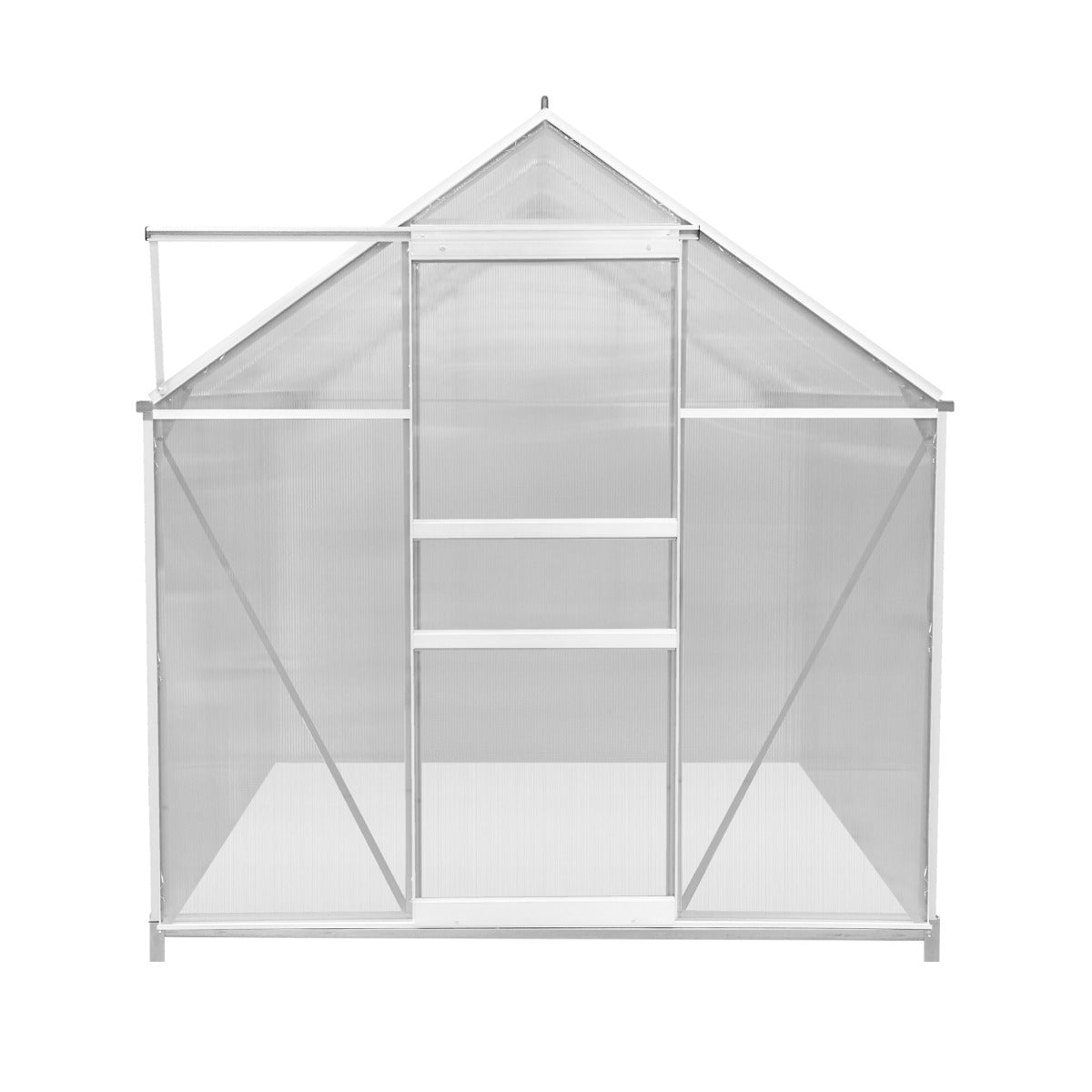 Polycarbonate Greenhouse 6ft x 4ft with Base – Silver