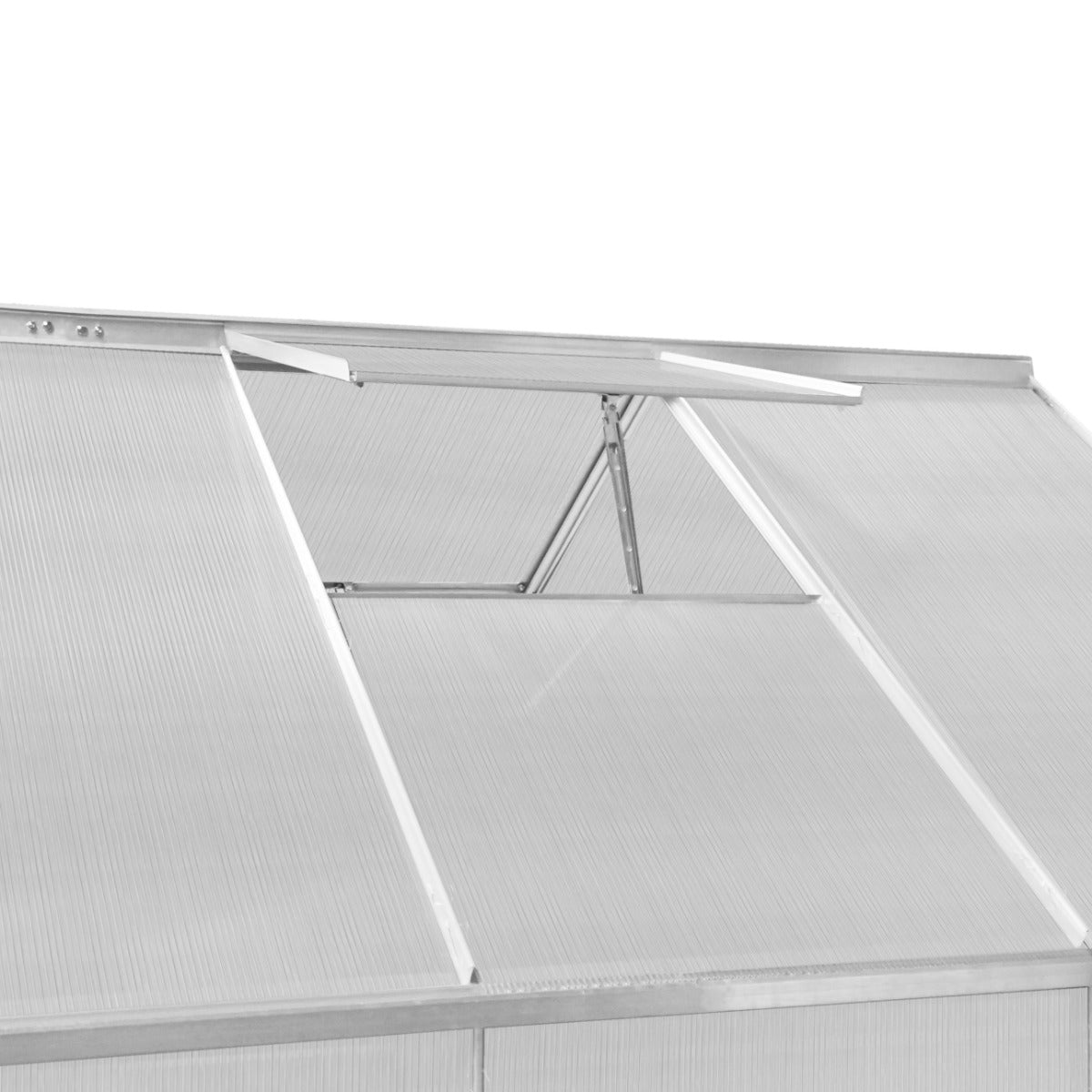 Polycarbonate Greenhouse 6ft x 4ft with Base – Silver