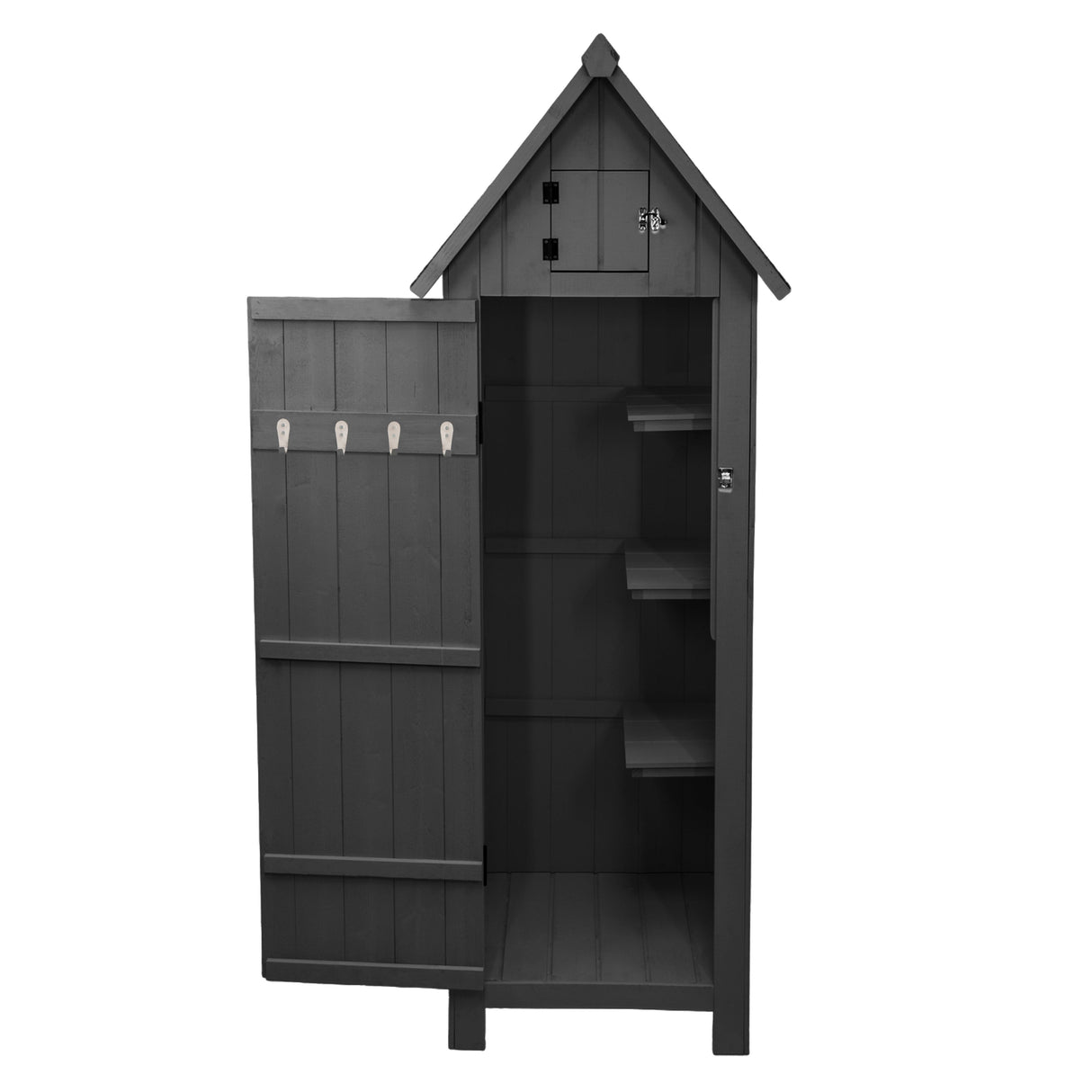 Wooden Garden Shed - Grey