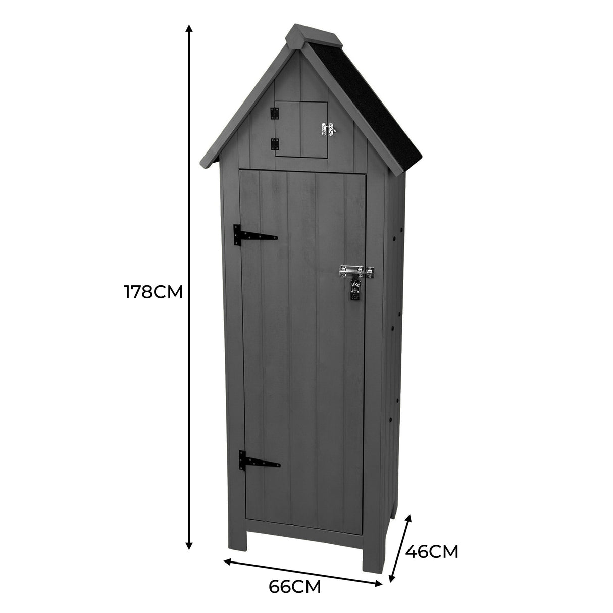 Wooden Garden Shed - Grey