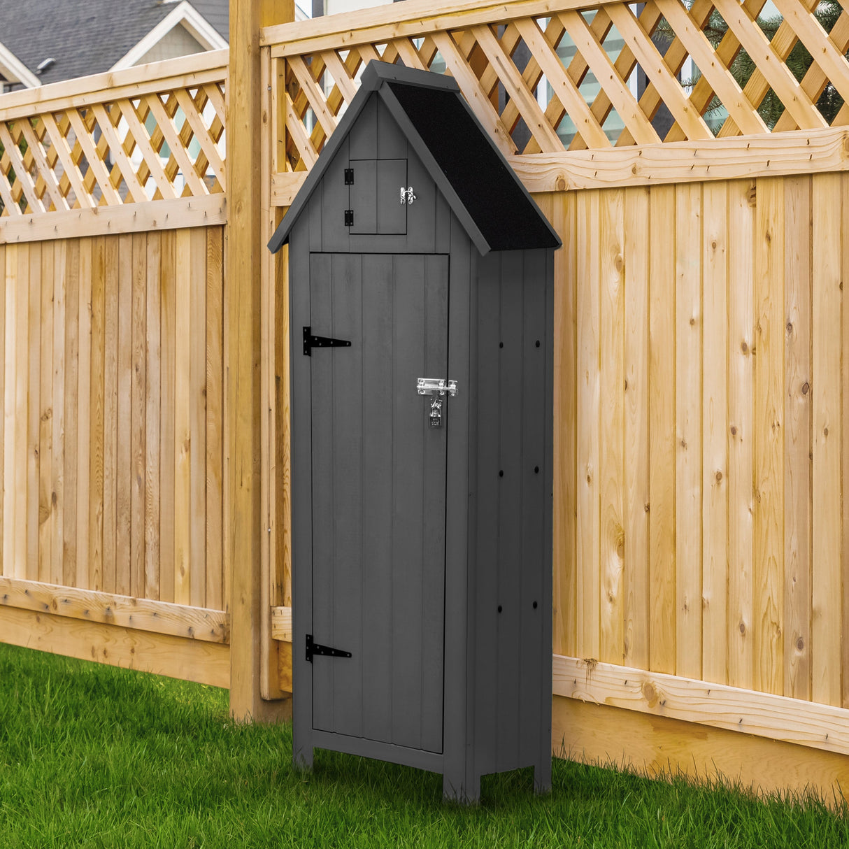 Wooden Garden Shed - Grey