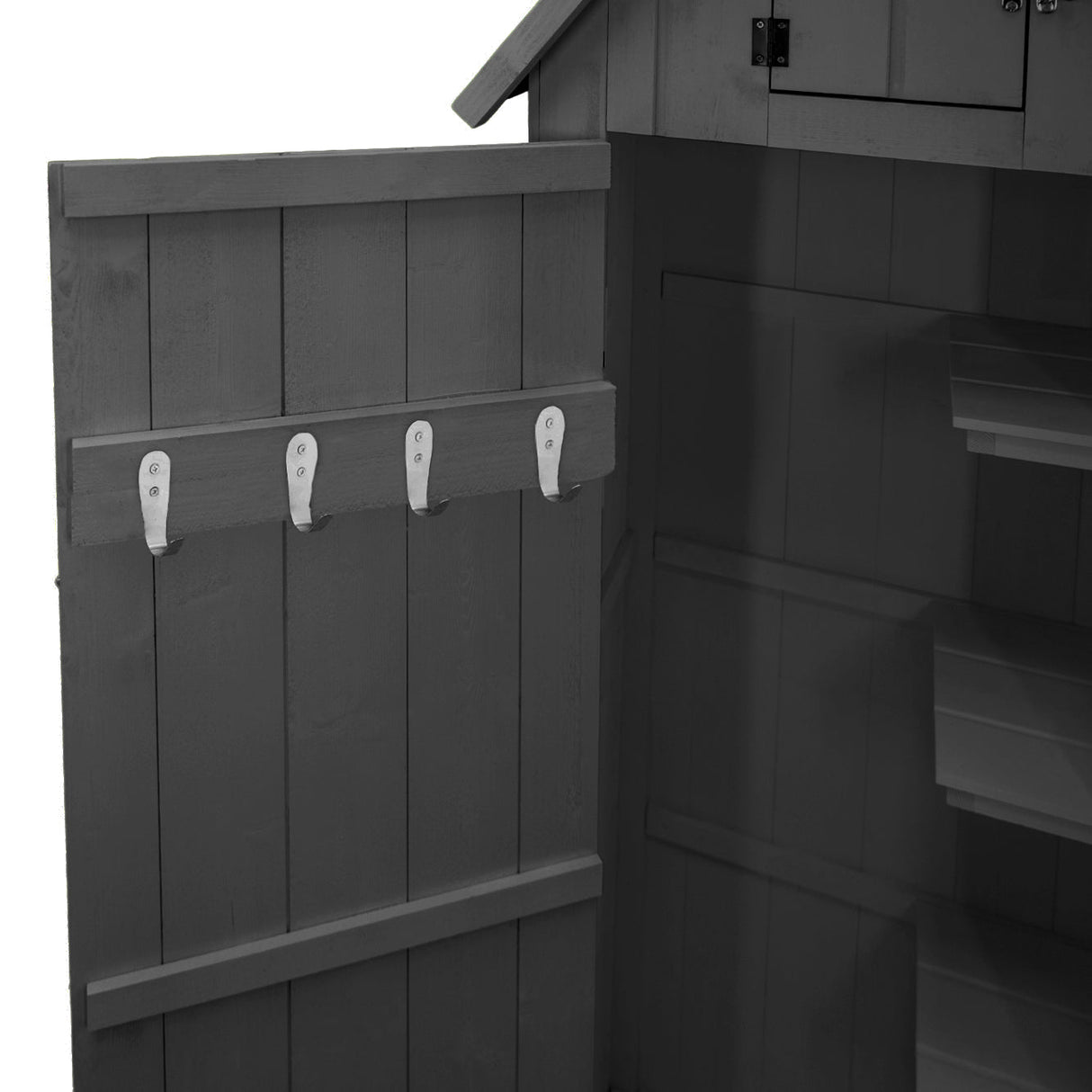 Wooden Garden Shed - Grey