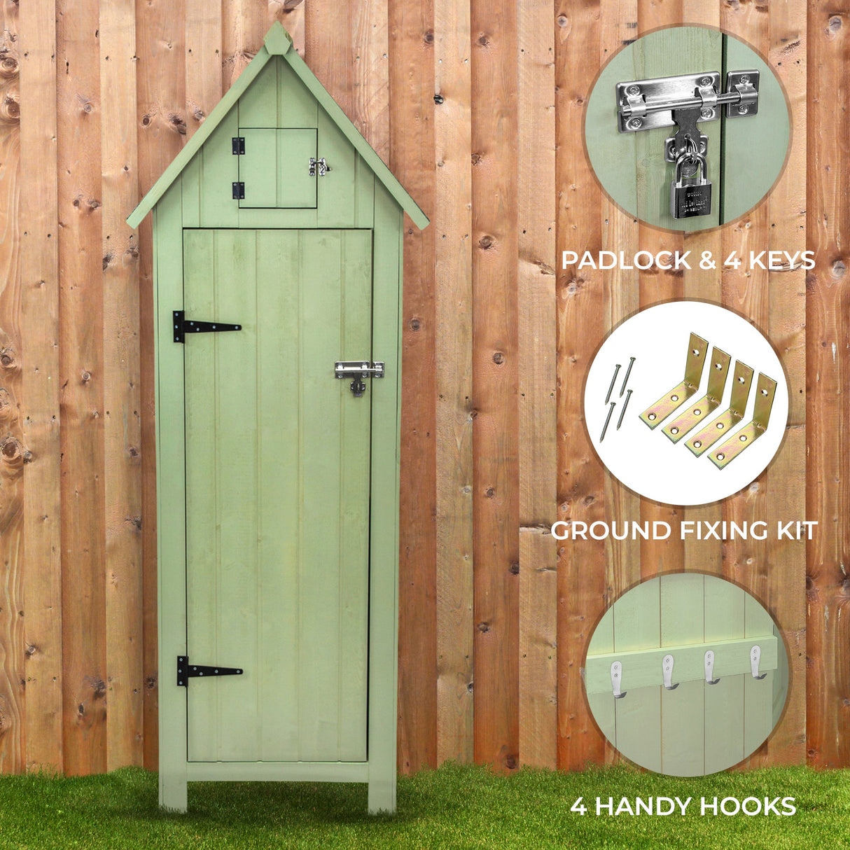 Wooden Garden Shed - Green