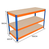 S-Rax 3 Tier Workbench - 150cm x 60cm x 90cm