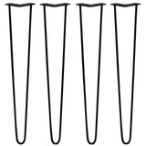 4 x 28" Hairpin Legs - 2 Prong - 10mm - Black