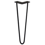 4 x 16" Hairpin Legs - 2 Prong - 10mm - Black