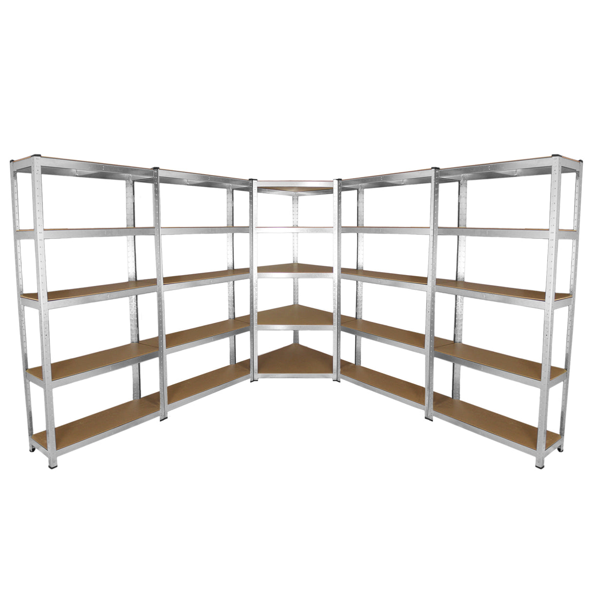 Galwix 90cm Racking Bundle: Corner Shelving and 4 Garage Racking Bays