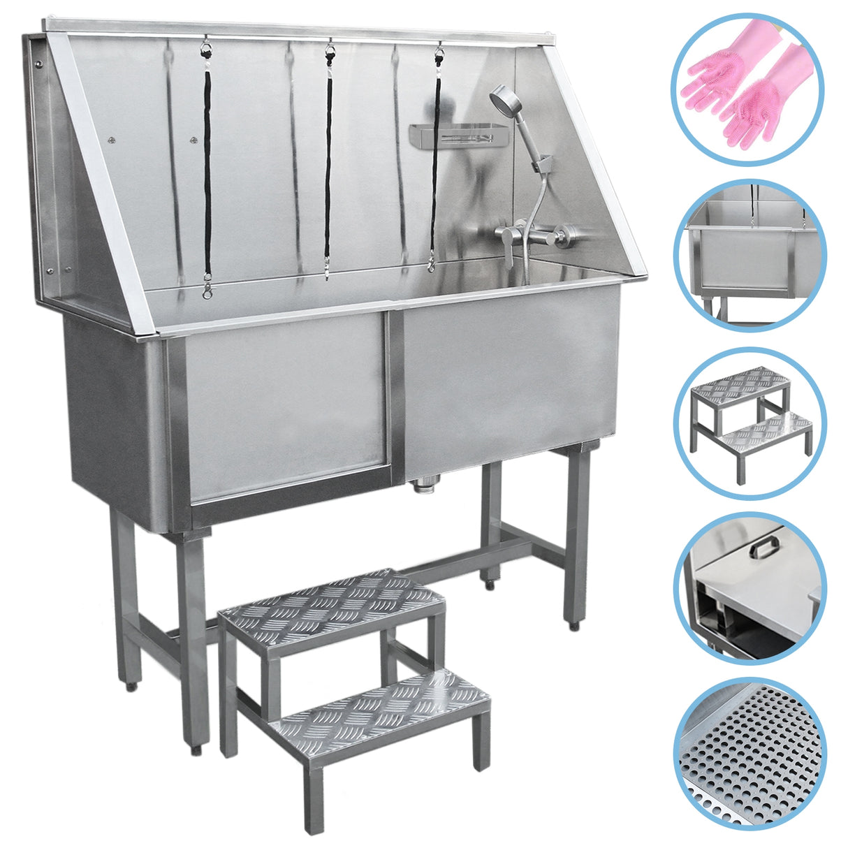 Pet Dog Bath Steel Tub Washing Station 400mm