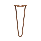 4 x 14" Hairpin Legs - 2 Prong - 12mm - Antique Copper