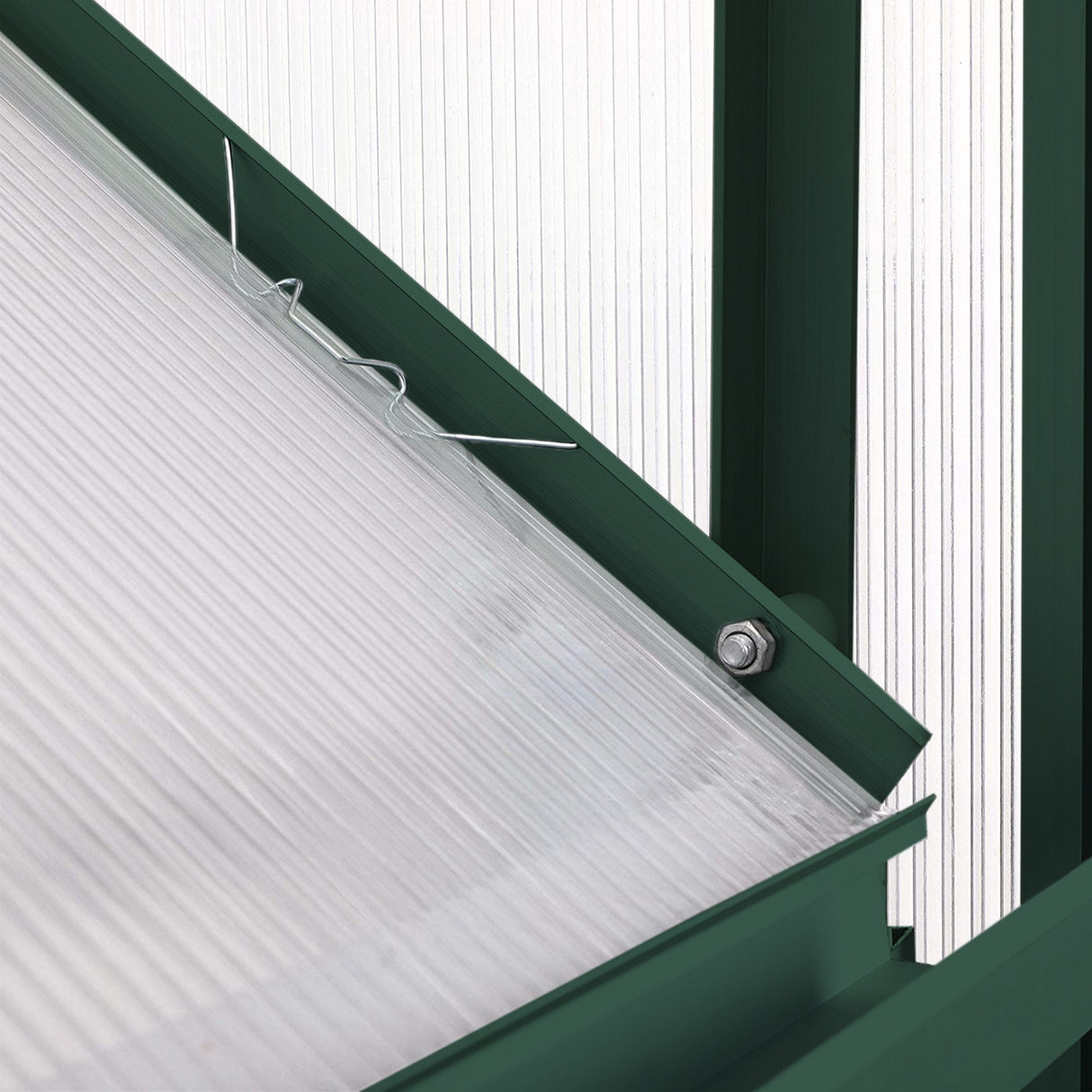 Greenhouse Polycarbonate 6ft x 4ft With Base (Green)