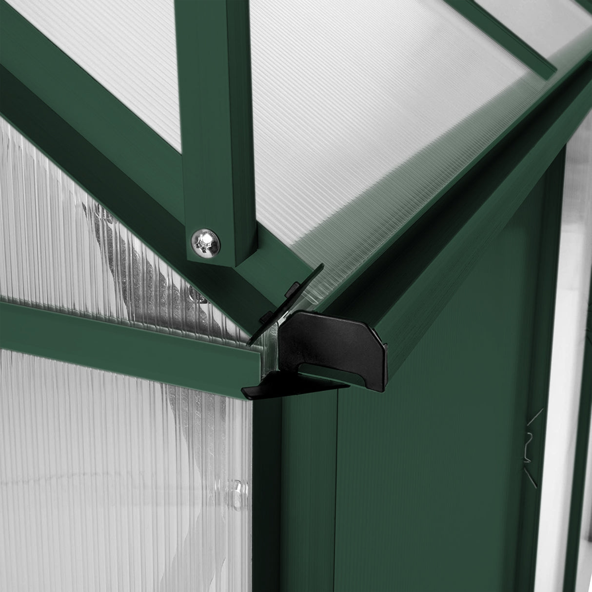 Greenhouse Polycarbonate 6ft x 4ft With Base (Green)