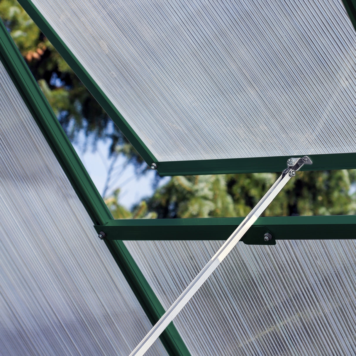 Greenhouse Polycarbonate 6ft x 6ft With Base (Green)