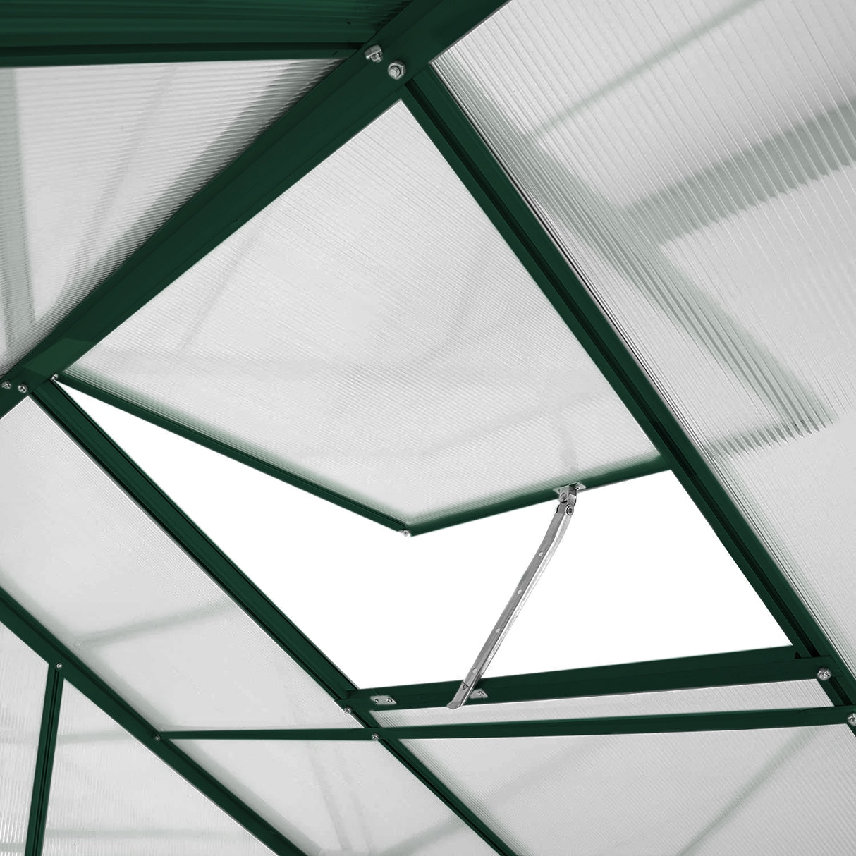 Greenhouse Polycarbonate 6ft x 6ft With Base (Green)