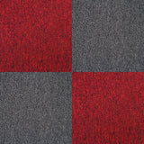 40 x Carpet Tiles 10m2 / Scarlet Red & Charcoal Black