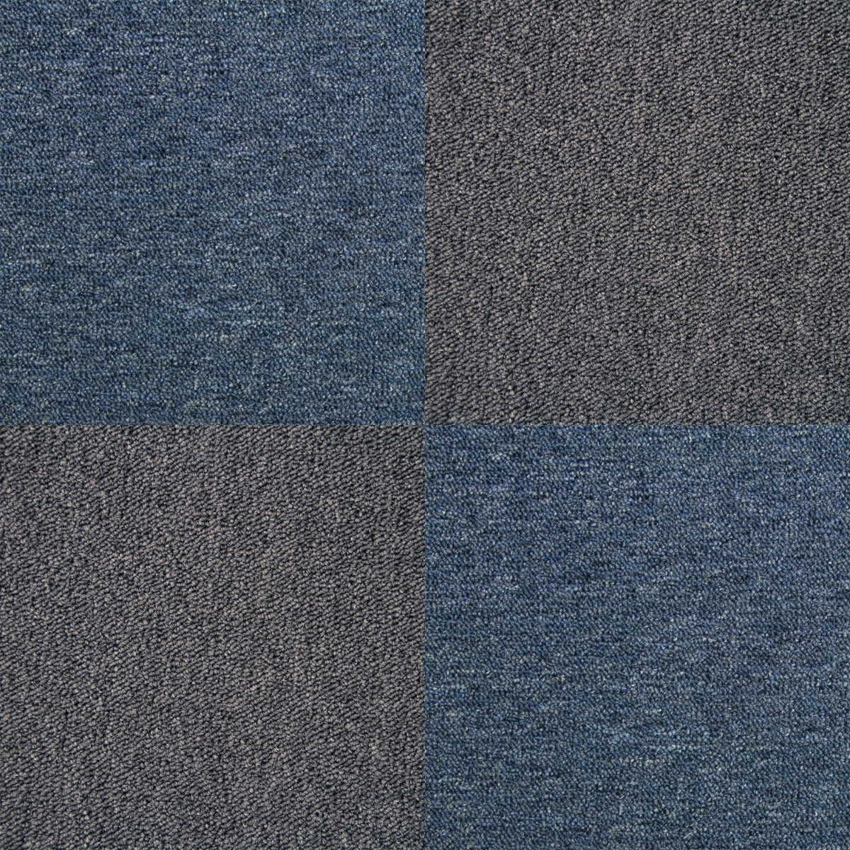 40 x Carpet Tiles 10m2 / Storm Blue & Charcoal Black