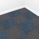 40 x Carpet Tiles 10m2 / Storm Blue & Charcoal Black