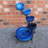 Blue 4 Tier Spilling Bowls Water Feature