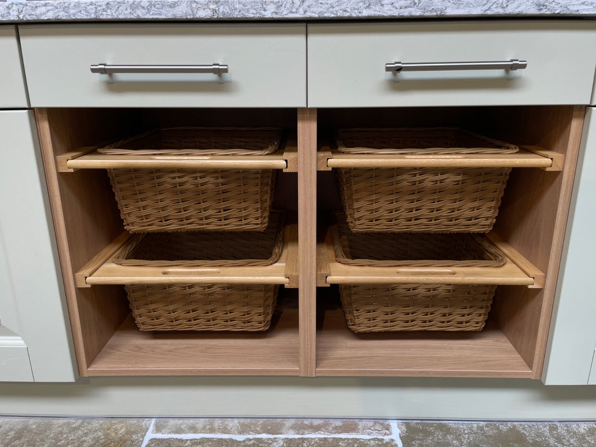 Pull Out Wicker Kitchen Baskets 400mm