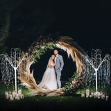 Wedding Moongate - White & 2 x Weeping Willow Tree 240cm Warm White