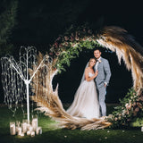 Wedding Moongate - Silver & 1 x Weeping Willow Tree 180cm Warm White