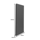 Designer Flat Panel Radiators Anthracite Grey 1600mm x 700mm