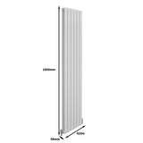 Designer Flat Panel Radiators Gloss White 1800mm x 420mm