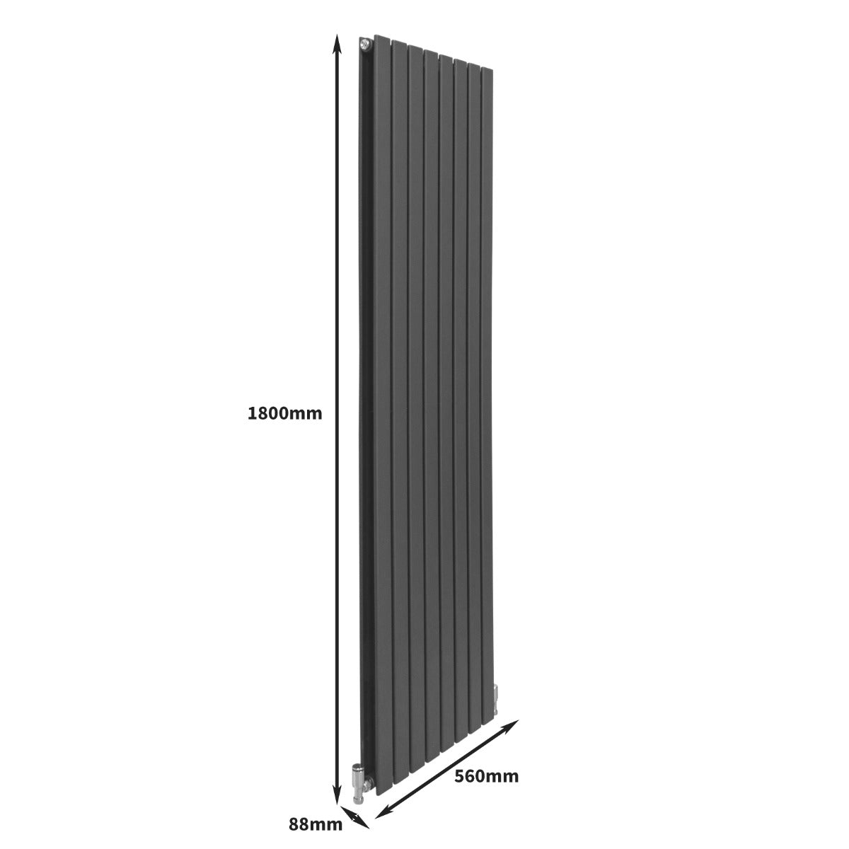 Designer Flat Panel Radiators Anthracite Grey 1800mm x 560mm