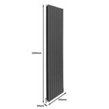 Designer Flat Panel Radiators Anthracite Grey 1800mm x 560mm