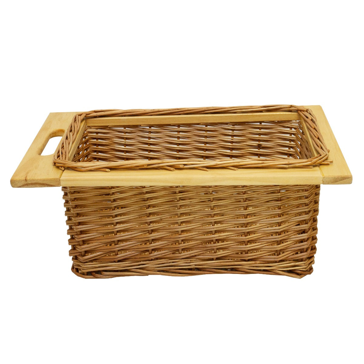 3 x Pull Out Wicker Kitchen Baskets 400mm