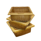 3 x Pull Out Wicker Kitchen Baskets 600mm