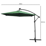 Green 3m LED Cantilever Parasol