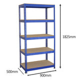 3 x Q-Rax Metal Racking Units 90 x 50 x 180cm Blue