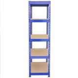 Q-Rax 3 x 90cm & 2 x 120cm Blue Metal Racking Units