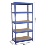 Q-Rax 3 x 90cm & 2 x 120cm Blue Metal Racking Units