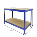 Q-Rax 3 x 90cm & 2 x 120cm Blue Metal Racking Units