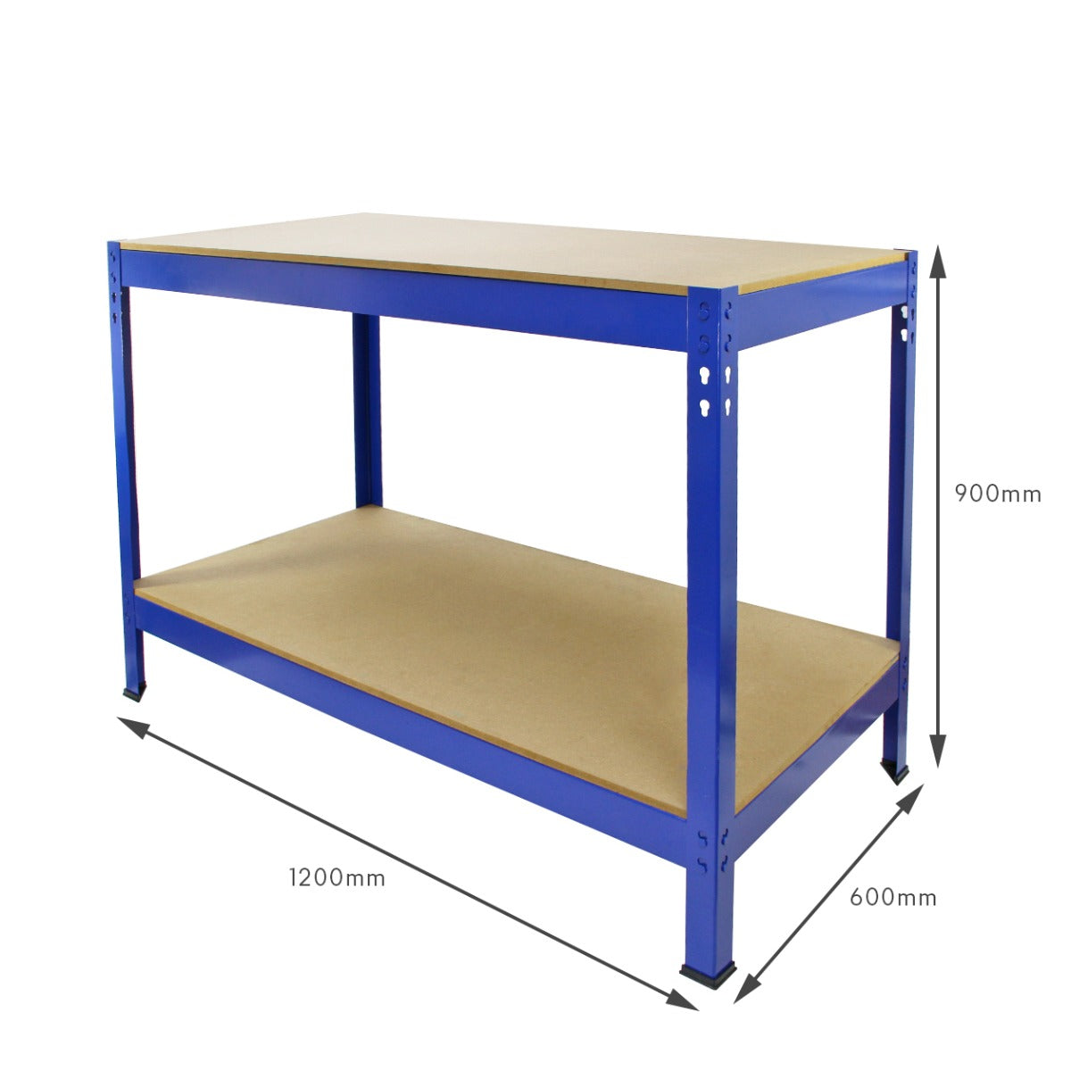 Q-Rax 3 x 120cm & 2 x 90cm Blue Metal Racking Units