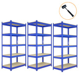 3 x Q-Rax Blue Metal Racking Units 120 x 50 x 180cm