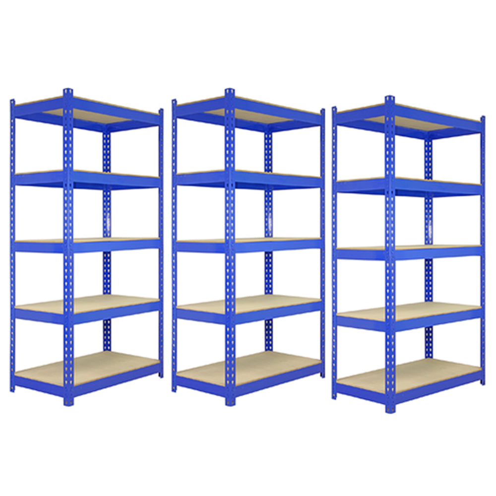 3 x Q-Rax Blue Metal Racking Units 120 x 50 x 180cm