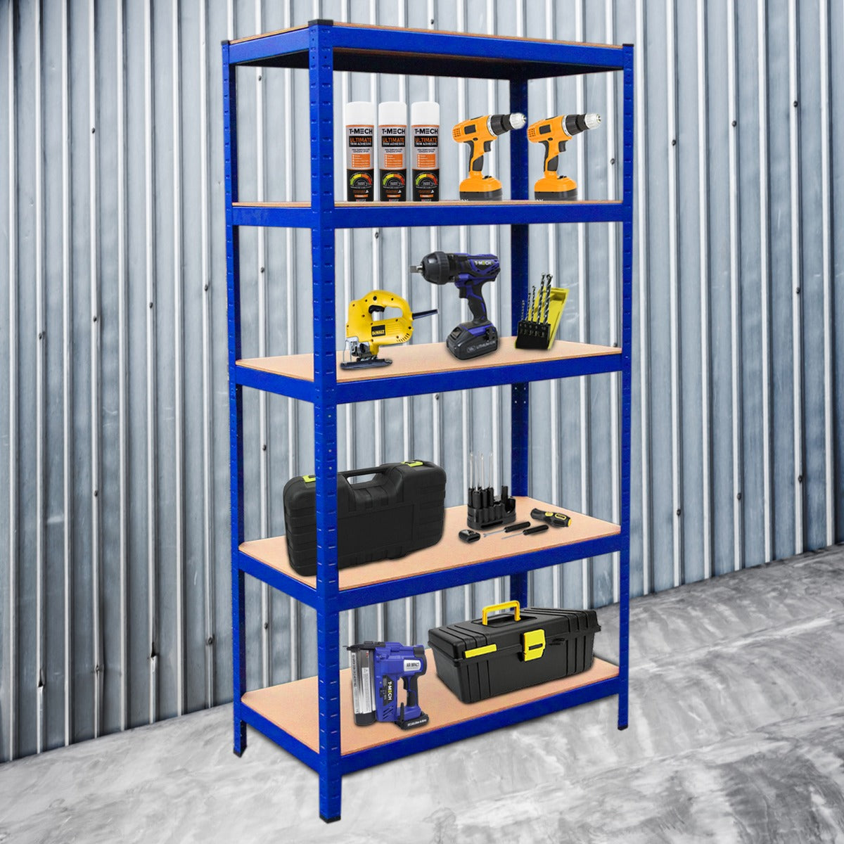 Garage Racking - Junk Eater Bundle - Boltless 5 Tier Garage Shelves