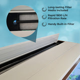 Aquarium Fish Tank & Cabinet with Complete Starter Kit - White Tank & Blue Gravel - EU Plug