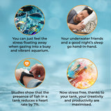 Aquarium Fish Tank & Cabinet with Complete Starter Kit - White Tank & Blue Gravel - EU Plug