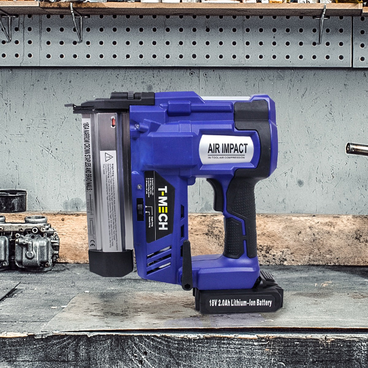 T-Mech Nail & Staple Gun with Additional Battery