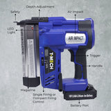 T-Mech Nail & Staple Gun with Additional Battery