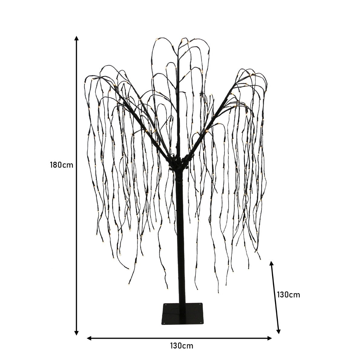 Weeping Willow Tree - 180cm Black 400 Cool White LED