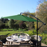 Green Cantilever Parasol & Fan Base