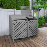 Grey Wash Double Wheelie Bin Storage