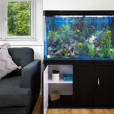 Aquarium Fish Tank & Cabinet with Complete Starter Kit - Black Tank & Blue Gravel