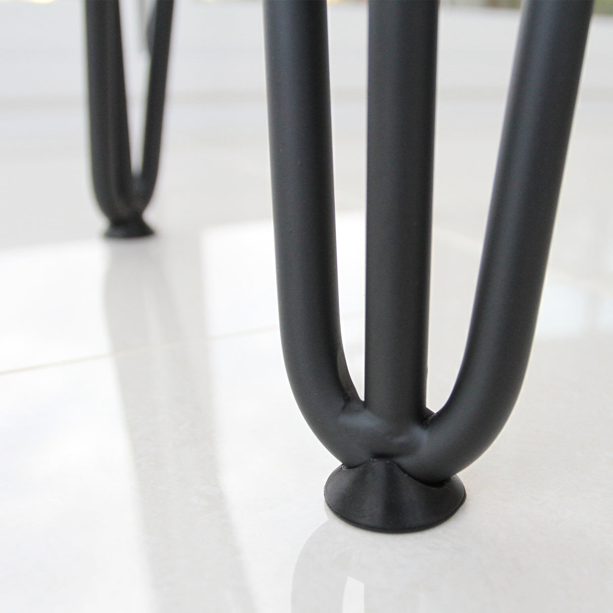 4 x 14" Hairpin Legs - 3 Prong - 10mm - Black