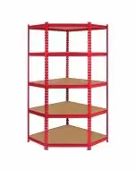 Monster Racking Z-Rax Corner Storage Shelf Unit, Red, 90cm Wide