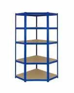 Monster Racking T-Rax Corner Storage Shelf Unit, Blue, 90cm Wide 